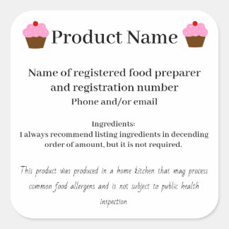 Pegatina Cuadrada Casa de campo de Arizona etiquetada de comida pana