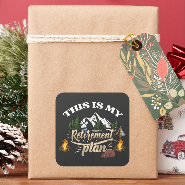 Pegatina Cuadrada Casa de Jubilación (Vacaciones)