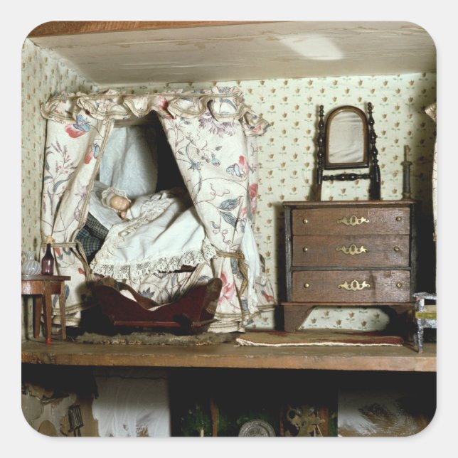 Pegatina Cuadrada Casa de la muñeca inglesa (Anverso)