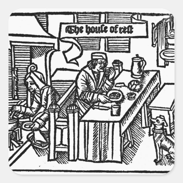 Pegatina Cuadrada Casa de los Restos (Anverso)