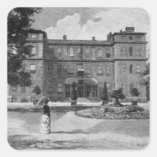 Pegatina Cuadrada Casa de Marlborough, del jardín, 1863