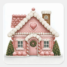 Casa de pan de jengibre rosa