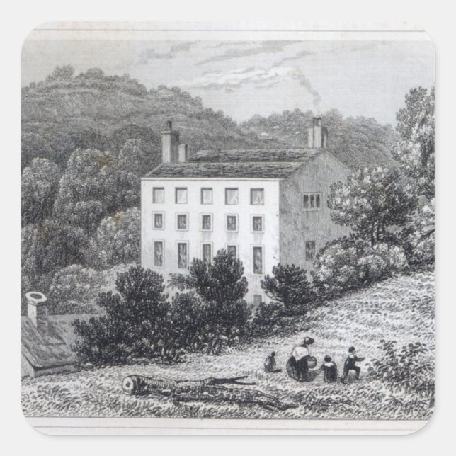 Pegatina Cuadrada Casa de Quebec (Anverso)