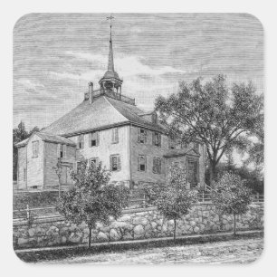 Pegatina Cuadrada Casa de reunión en Hingham