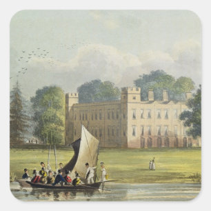 Pegatina Cuadrada Casa de Sion, Repos de R. Ackermann (1764-1834)