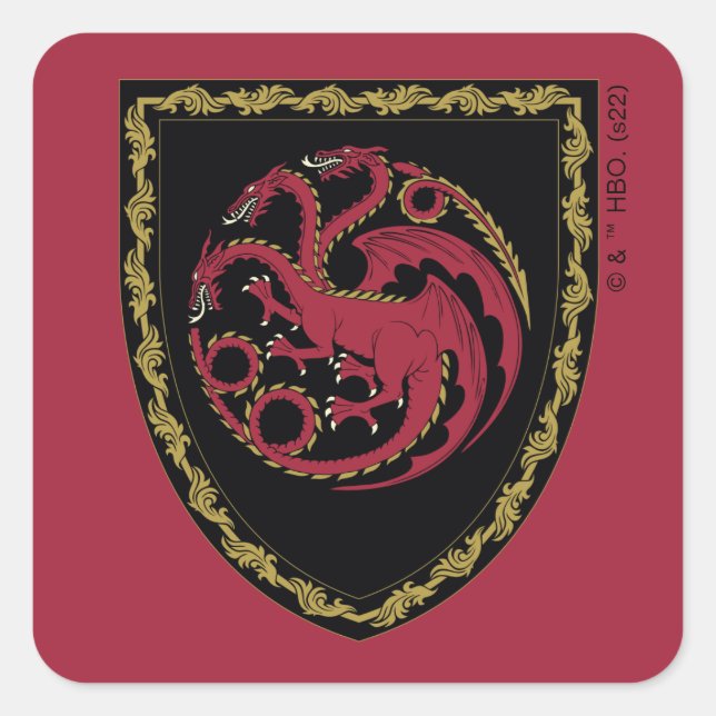 Pegatina Cuadrada CASA DEL DRAGÓN | Escudo de House Targaryen (Anverso)