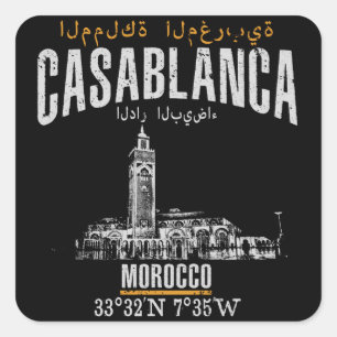 Pegatina Cuadrada Casablanca