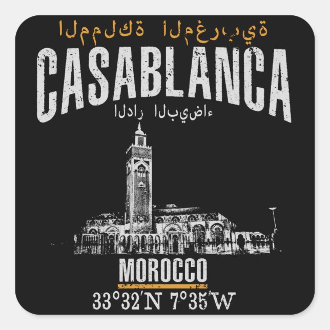 Pegatina Cuadrada Casablanca (Anverso)