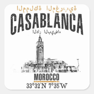 Pegatina Cuadrada Casablanca