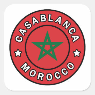 Pegatina Cuadrada Casablanca Marruecos