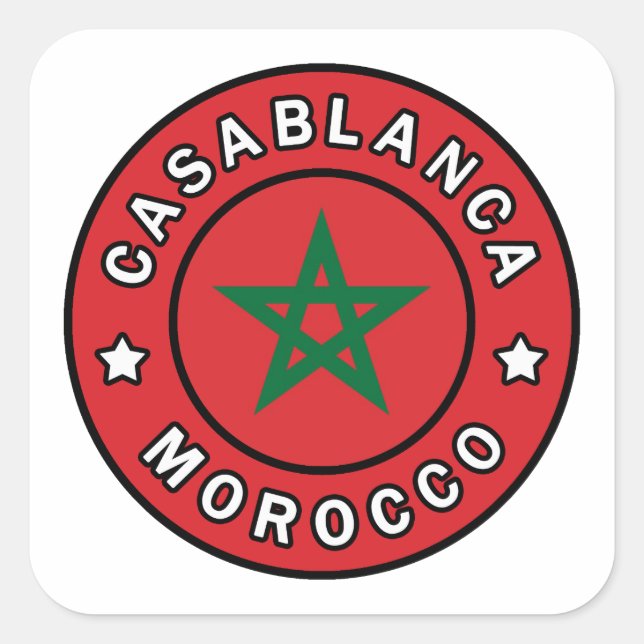 Pegatina Cuadrada Casablanca Marruecos (Anverso)