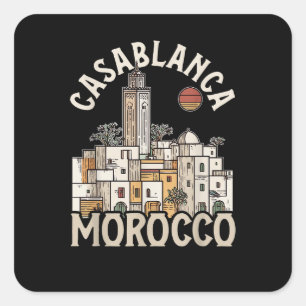 Pegatina Cuadrada casablanca marruecos