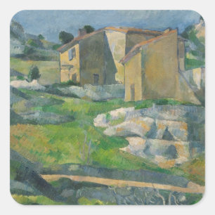 Pegatina Cuadrada Casas de Paul Cezanne el   en la Provence: El