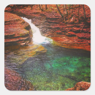 Pegatina Cuadrada Cascada