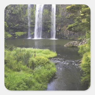 Pegatina Cuadrada Cascada de Whangarei, Whangarei, Northland, Nueva
