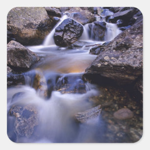 Pegatina Cuadrada Cascada Fish Creek cerca de Steamboat Springs Colo