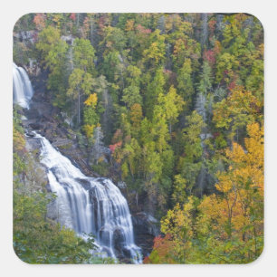 Pegatina Cuadrada Cascadas de Whitewater en el Nantahala Nacional