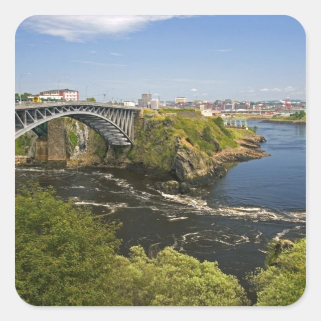 Pegatina Cuadrada Cascadas inversas en el río St. John en St. 2 (Anverso)