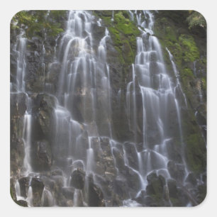 Pegatina Cuadrada Cascadas Ramona en el condado de Clackamas, Oregón