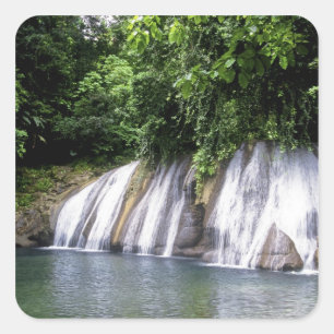 Pegatina Cuadrada Cascadas Reach, Port Antonio, Jamaica