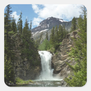 Pegatina Cuadrada Cascadas Running Eagle en Glacier National Park