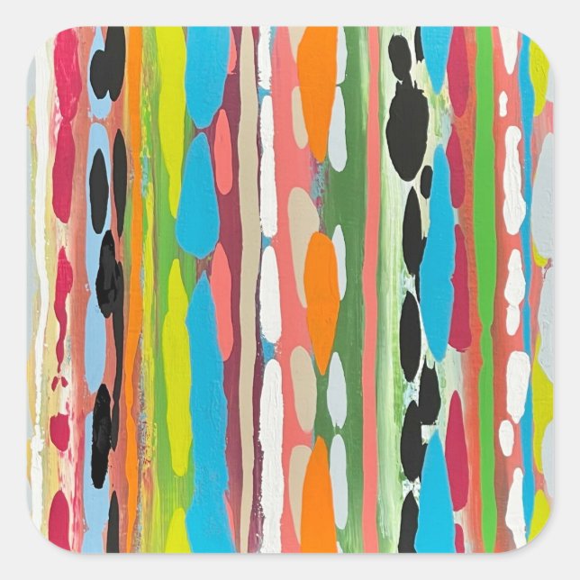 Pegatina Cuadrada Cascade 4 Pegatinas (Anverso)