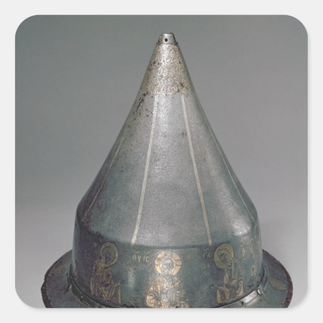 Pegatina Cuadrada Casco con la Deesis (Anverso)