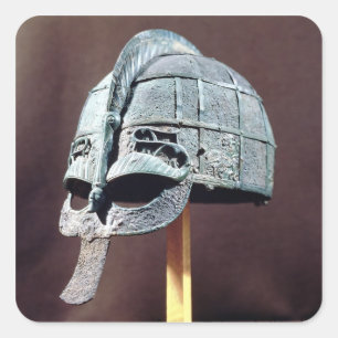 Pegatina Cuadrada Casco, del tesoro de Vendel