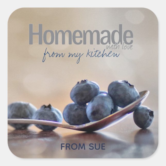 Pegatina Cuadrada Casero con amor de mis Pegatinas de cocina (Anverso)