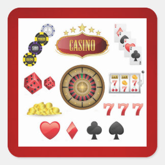 Pegatina Cuadrada Casino