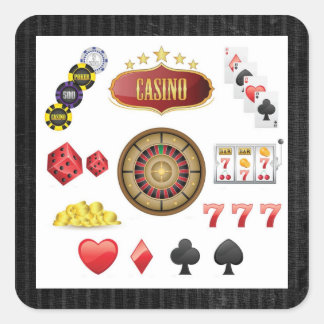 Pegatina Cuadrada Casino