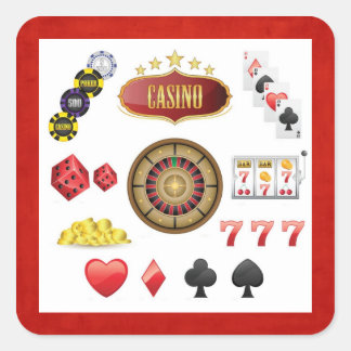 Pegatina Cuadrada Casino