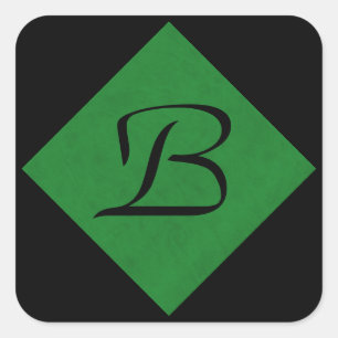 Pegatina Cuadrada Casino casero personalizado terciopelo verde del