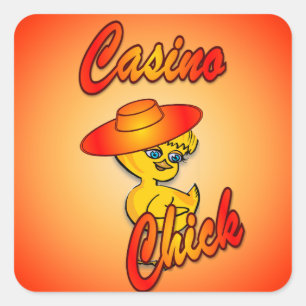 Pegatina Cuadrada Casino Chick #5