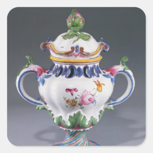 Pegatina Cuadrada Caso Pot-pourri, hecho en Estrasburgo, c.1754-60