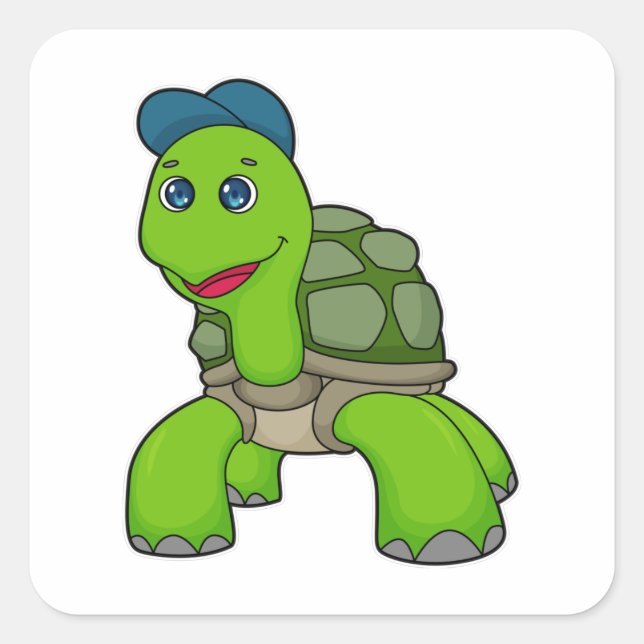 Pegatina Cuadrada Casquillo de tortuga (Anverso)