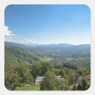 Pegatina Cuadrada Castelnuovo di Garfagnana, Toscana, Italia -