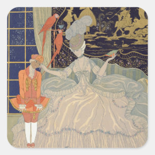 Pegatina Cuadrada Castigar la página (color litho)