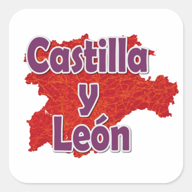 Pegatina Cuadrada Castilla y León (Anverso)