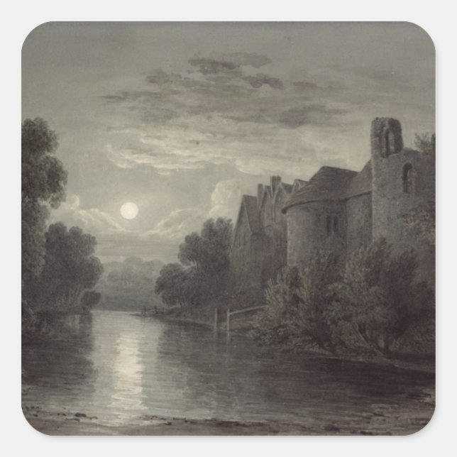 Pegatina Cuadrada Castillo de Allington, cerca de Maidstone, Kent; M (Anverso)
