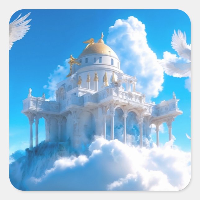 Pegatina Cuadrada Castillo de Aspiraciones Lofty (Anverso)