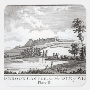 Pegatina Cuadrada Castillo de Carisbrook, en la isla del Wight