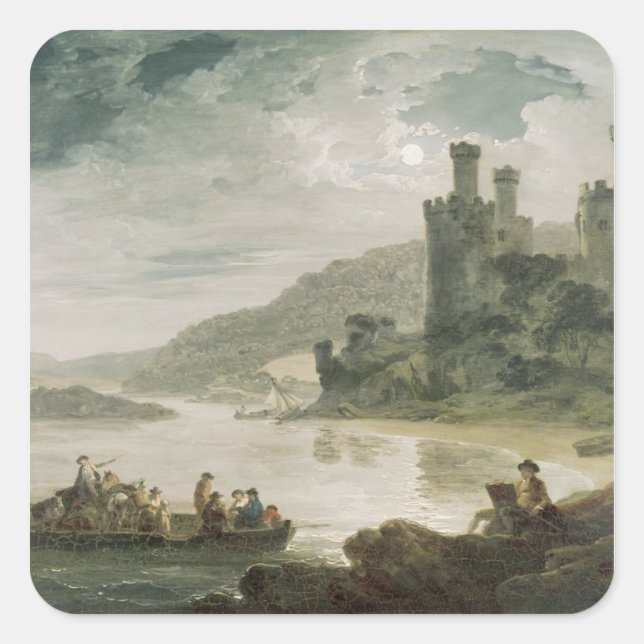 Pegatina Cuadrada Castillo de Conway, 1794 (Anverso)