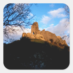 Pegatina Cuadrada Castillo de Corfe