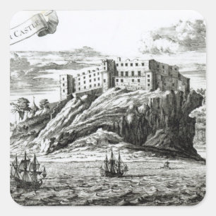 Pegatina Cuadrada Castillo de Dunnottar