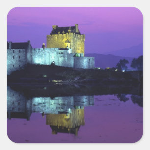 Pegatina Cuadrada Castillo de Eilean Donan, Tierras Altas, Escocia 4