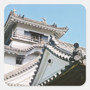 Pegatina Cuadrada Castillo de Kochi: Japón