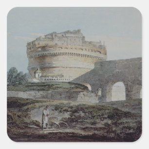 Pegatina Cuadrada Castillo de San Angelo, Roma