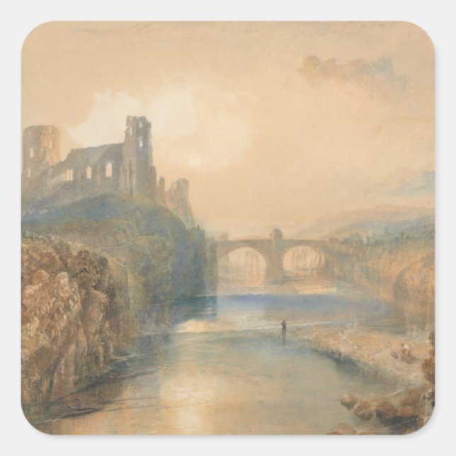 Pegatina Cuadrada Castillo de William Turner Barnard (Anverso)