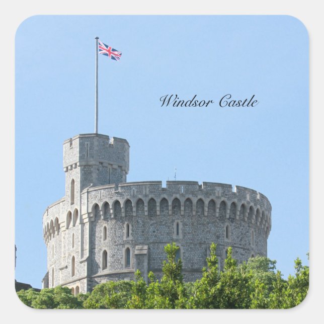 Pegatina Cuadrada Castillo de Windsor (Anverso)